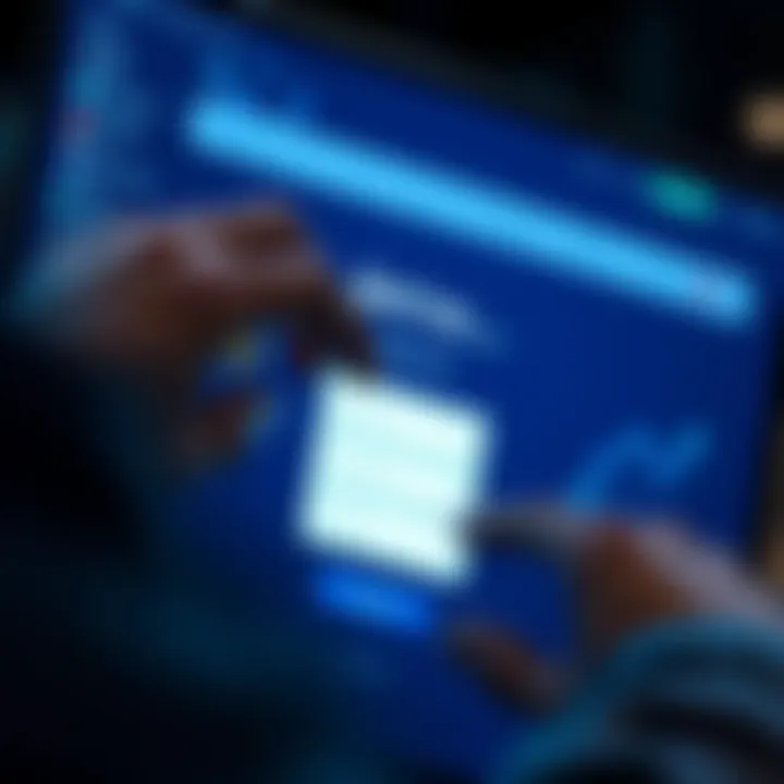 User entering login credentials on a secure website portal