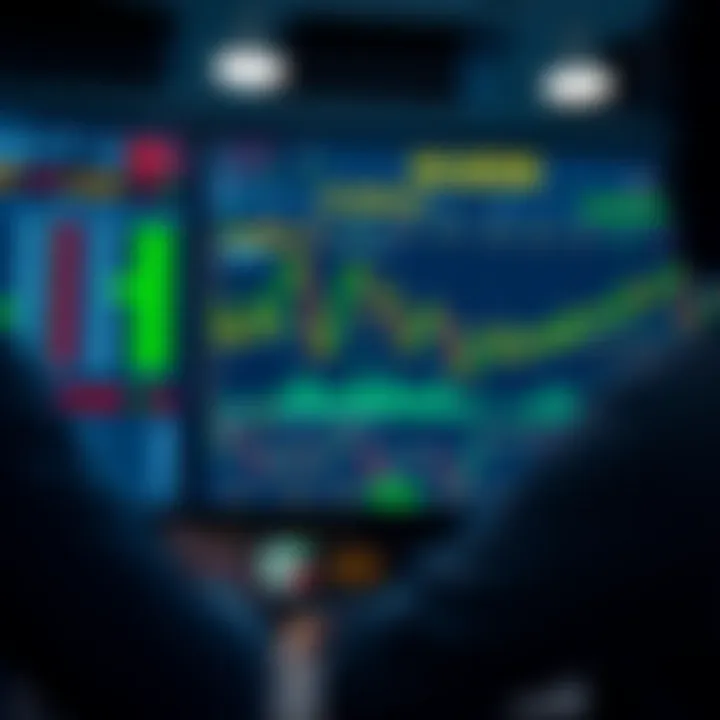 Diagram showing automated binary trading software interface with charts and trading signals