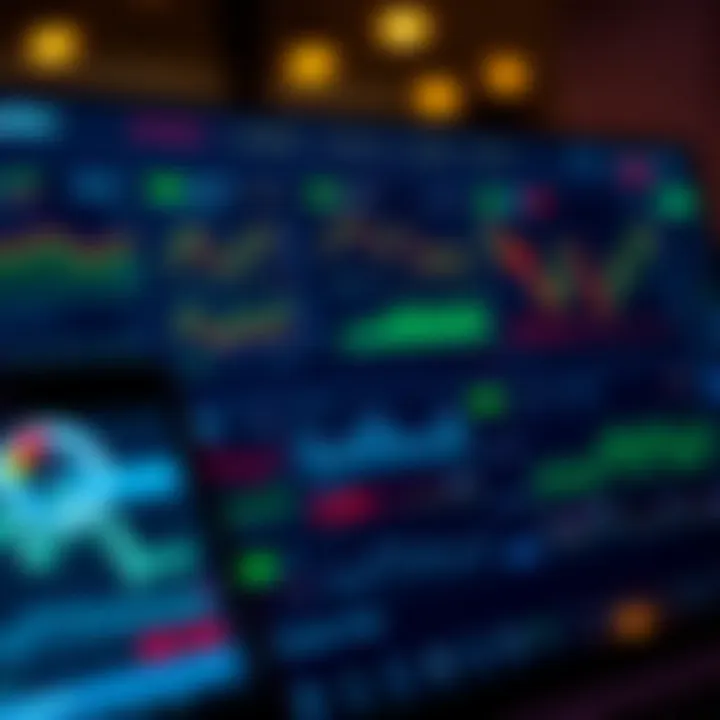 Dashboard displaying Deriv analysis tool with various financial charts and indicators