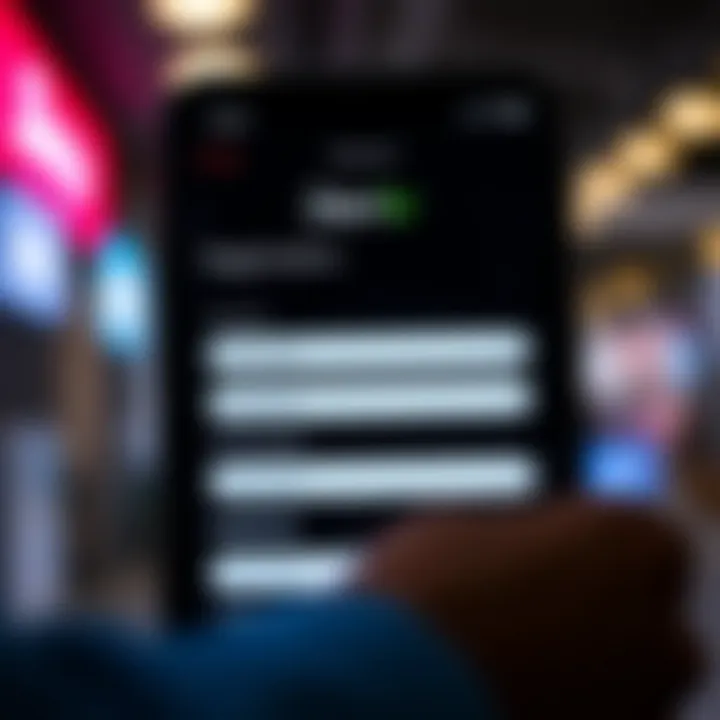 Registration screen on the Deriv app showcasing account setup fields and options