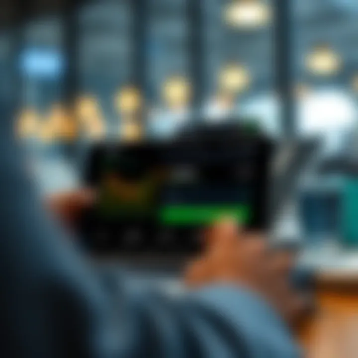 Setting Up a Trading Account on Deriv App User setting up a trading account on the Deriv app with clear navigation and options