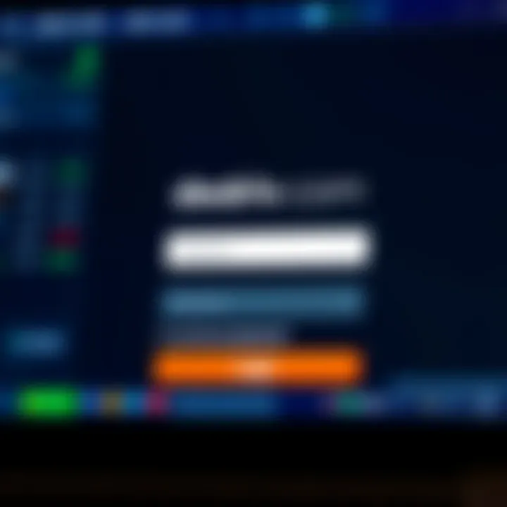 User interface showing Deriv.com login screen with fields for username and password