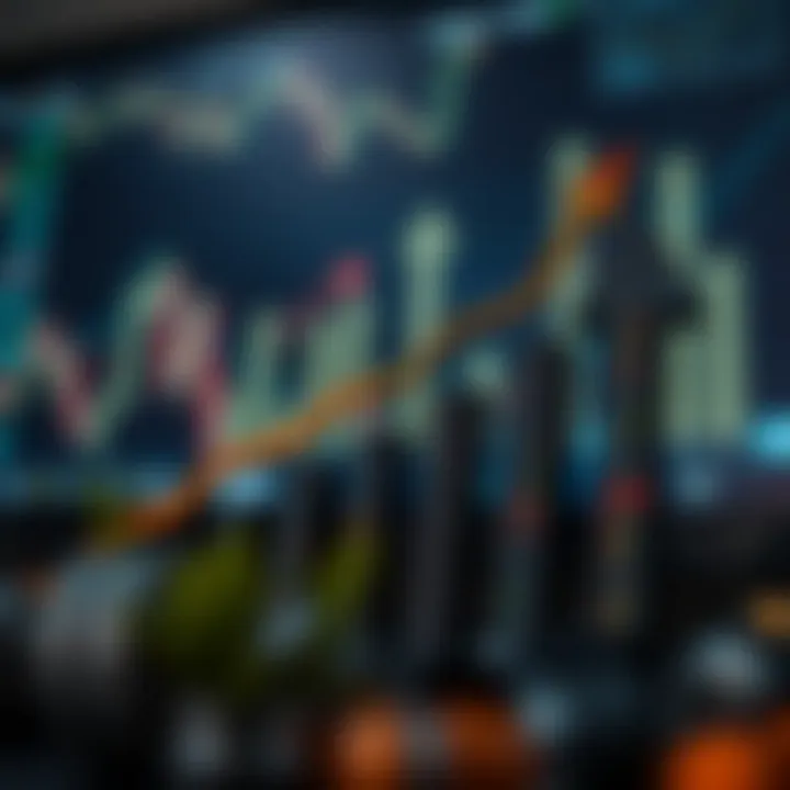 Illustration of financial growth with upward arrows and Kenyan market symbols