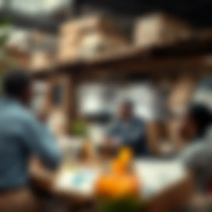 Visualization of local businesses growing with diverse funding options and overcoming financial challenges