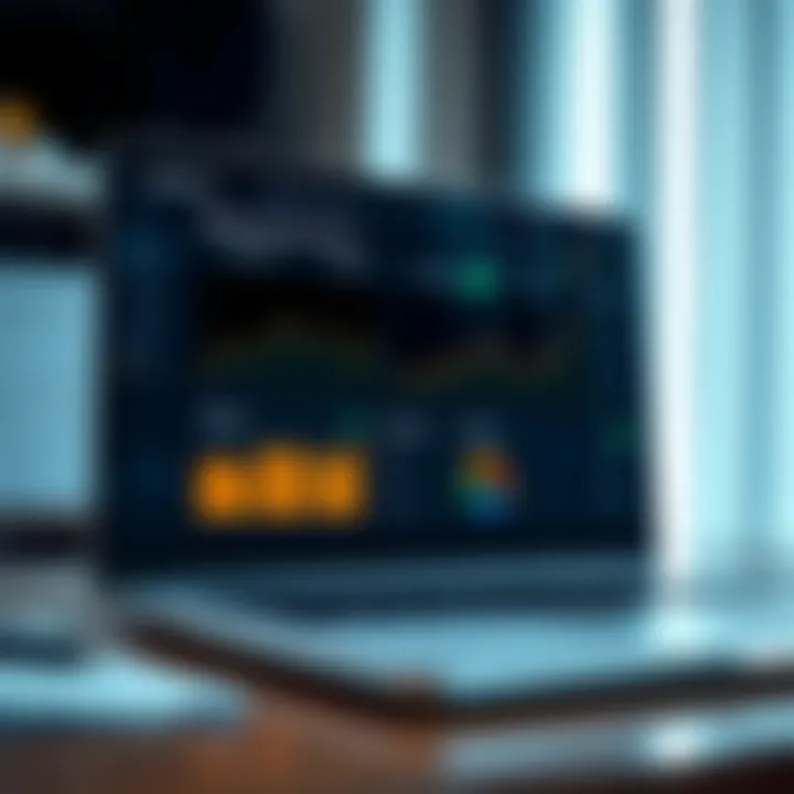 Laptop screen displaying affiliate marketing dashboard with performance metrics and earnings