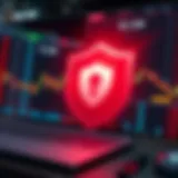Illustration of a secure online trading environment with financial data and regulatory shield