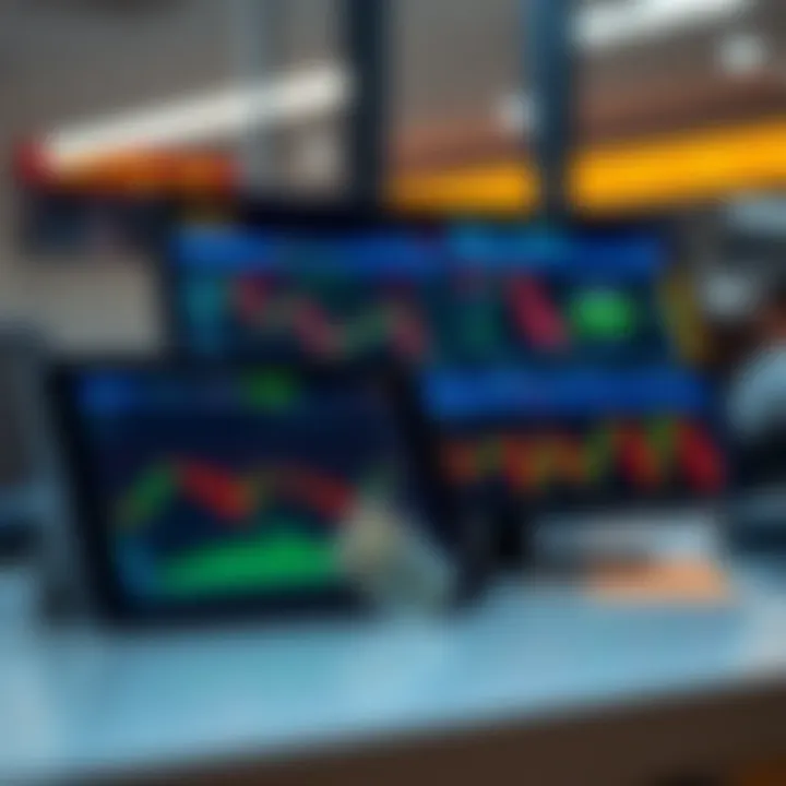 Digital devices displaying trading platforms with Kenyan currency and financial data