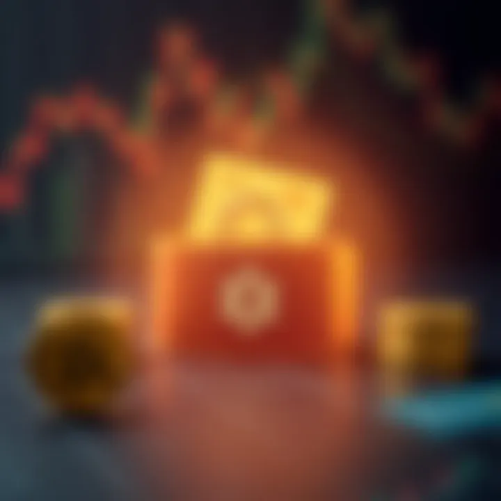 Illustration of a secure digital wallet with icons representing tax documents and coins