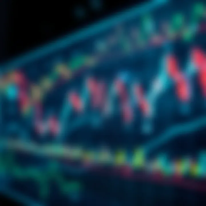 Visual representation of financial market trends with overlay of digital automation symbols highlighting the role of bots in trading