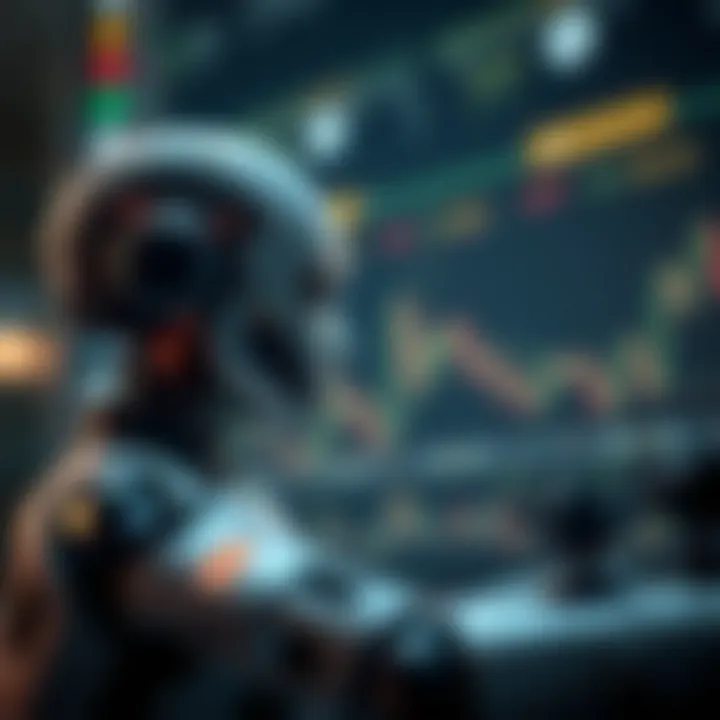 Advantages and Risks of AI Trading Bots Conceptual graphic showing the benefits and challenges of AI trading in financial markets