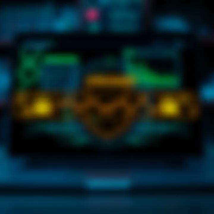 Binary Tools Enhancing Cybersecurity Measures Graphic illustrating cybersecurity defense mechanisms using binary data analysis