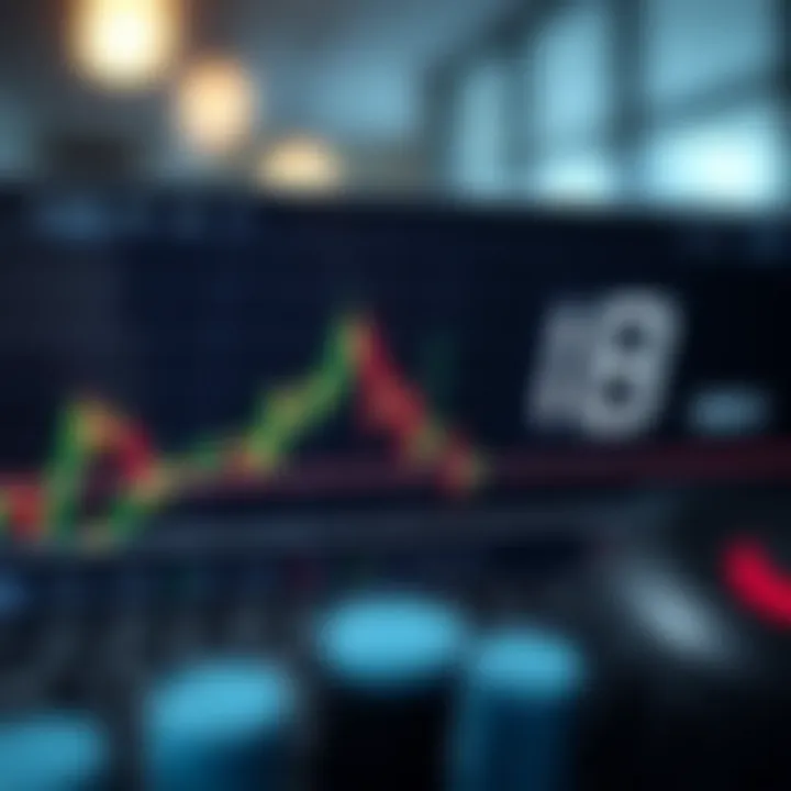 Graph depicting asset price movement with a binary trading timer