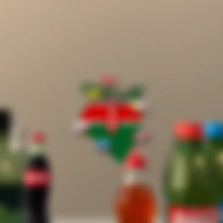 Map highlighting Kenya with icons representing popular beverage companies and soda varieties