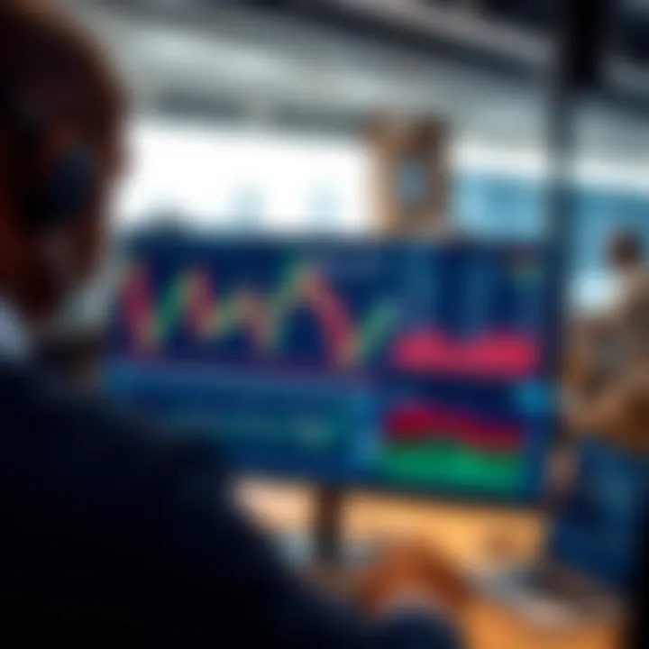 Digital screen displaying financial charts and trading signals representing automated copy trading system