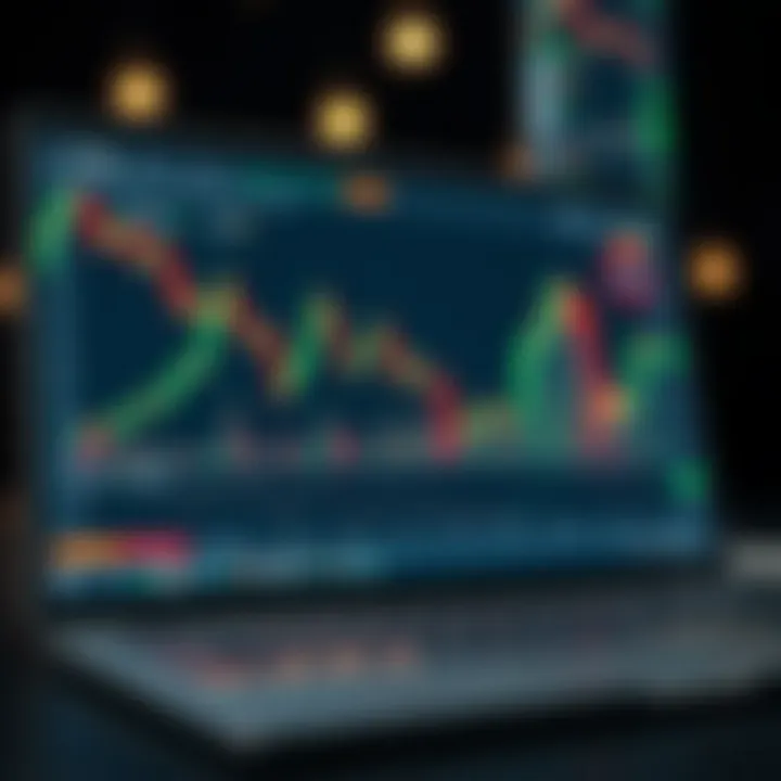 Chart displaying virtual currency trading performance on an online demo account platform