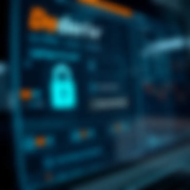 Secure account login interface with password input and security icons