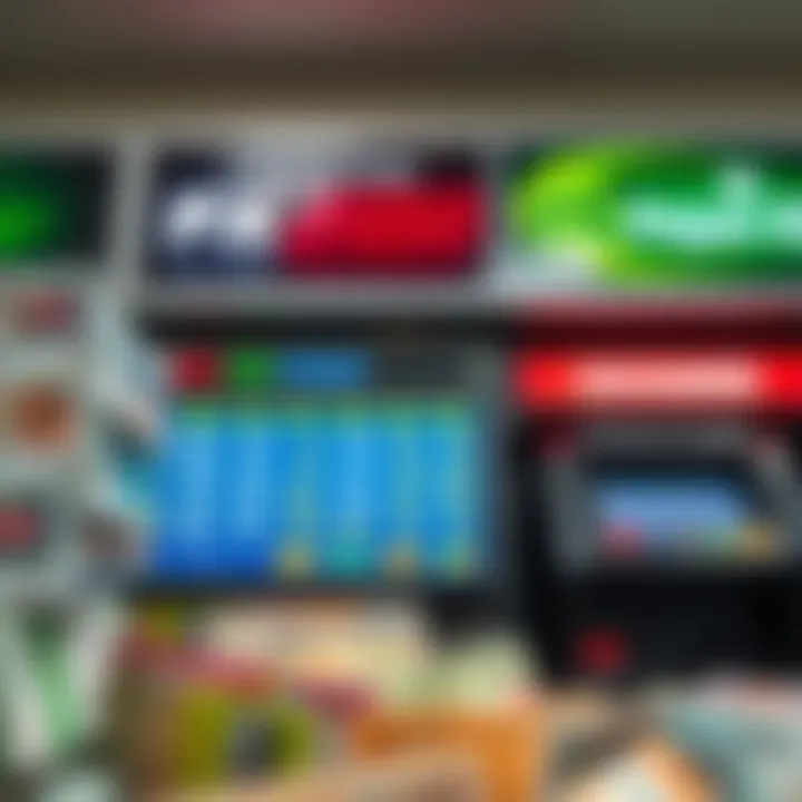Currency exchange kiosk with multiple foreign banknotes and digital rate board in Kenya