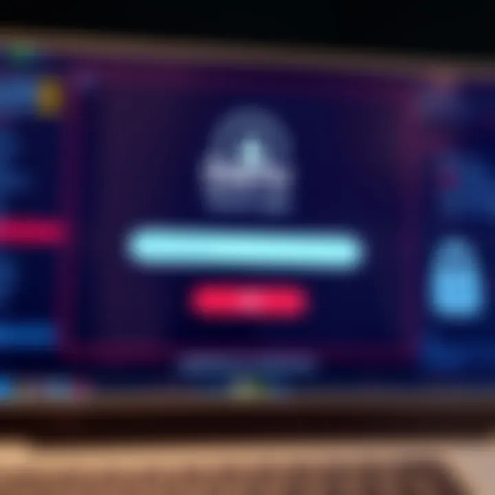 Secure login interface displaying username and password fields with security icons