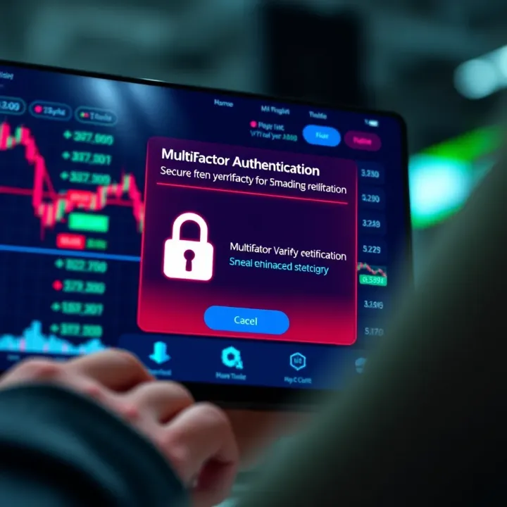 Multi-Factor Authentication for Enhanced Security on Trading Platform Secure authentication screen displaying multi-factor verification for online trading account