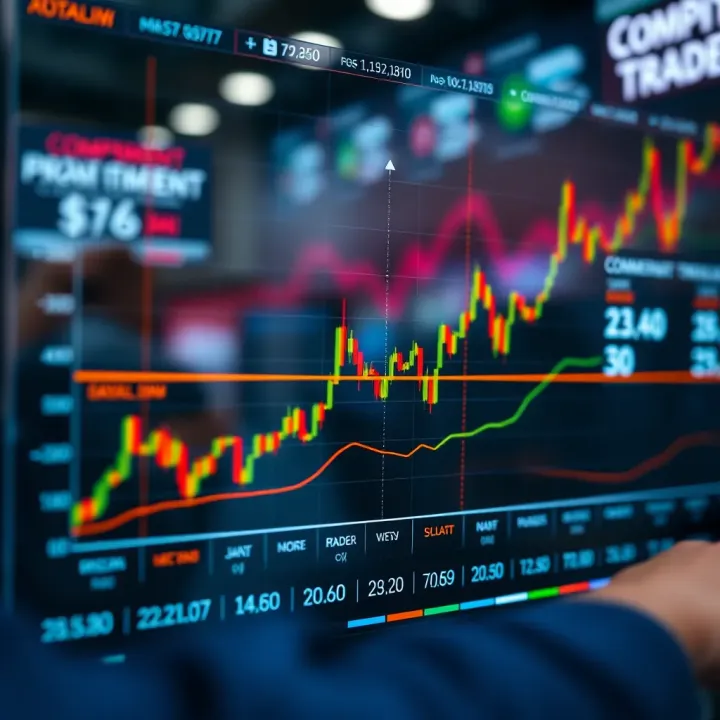 Graph depicting different trader positions in the Commitment of Traders report showing commercial and non-commercial traders