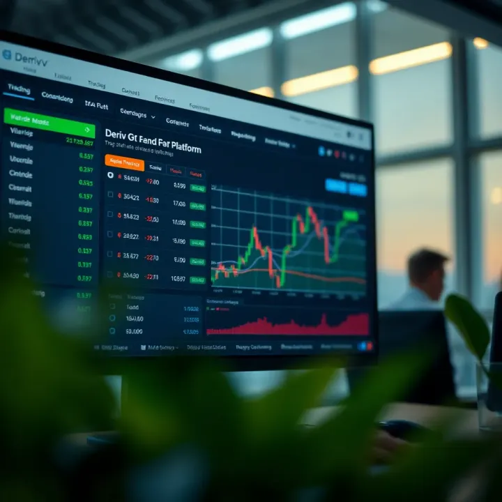 User interface of Deriv GO trading platform showing various trading options on screen