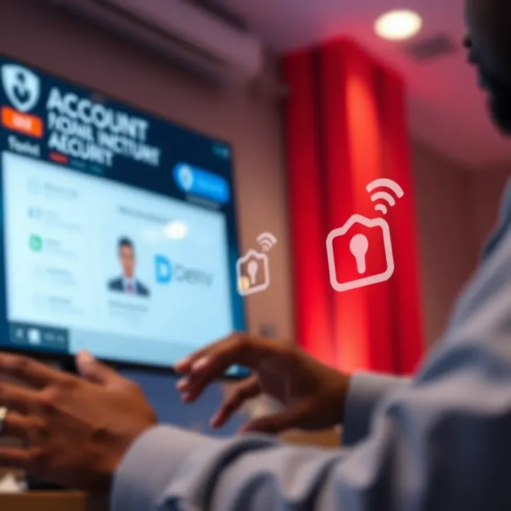 Illustration of secure account verification with ID and phone verification icons