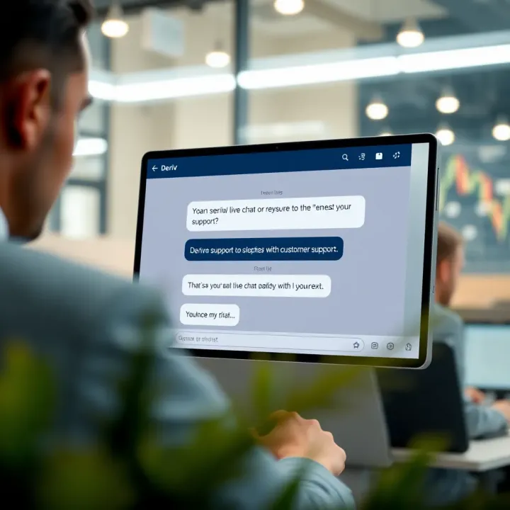 Screenshot of Deriv live chat window displaying a conversation with customer support