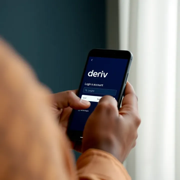 User accessing the Deriv login page on a mobile device in Kenya