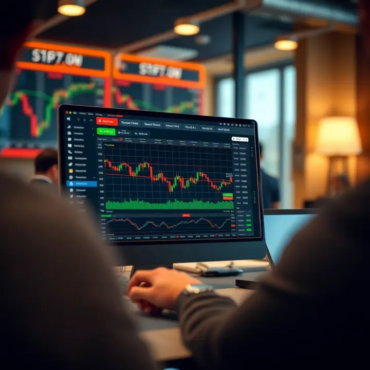 Screenshot showing Deriv Trading View interface with various chart options and trading tools visible