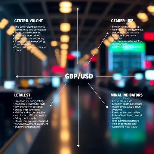 Impact of Economic Indicators and Central Bank Policies on GBP/USD Diagram illustrating economic indicators and central bank policies impacting currency movements between UK and US