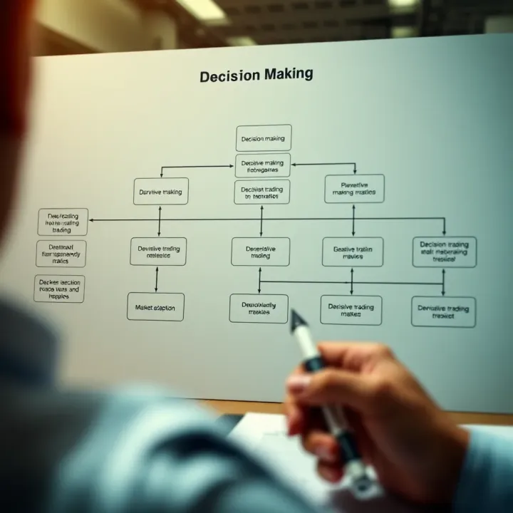 Decision-Making Flowchart for Derivative Trading and Risk Management Flowchart illustrating decision-making in derivative trading including risk management and market adaptation