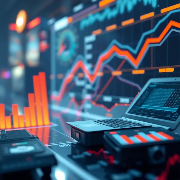 Forecasting Major Future Trends with Data Analytics Conceptual visualization of forecasting future events using data and analytics