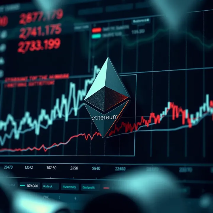 Graph illustrating Ethereum price fluctuations influenced by market trends and technological updates