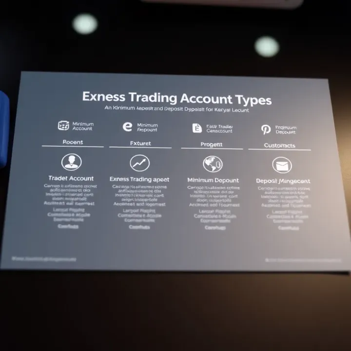 Overview of Exness Trading Account Types and Deposit Requirements Diagram of various Exness trading account types with descriptions of their features and minimum deposits