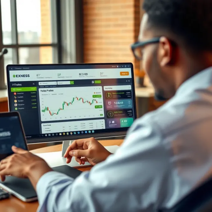 Navigating Exness Features and Managing Your Account Dashboard view showcasing key features and account management tools on trading platform