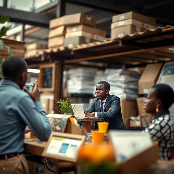 Visualization of local businesses growing with diverse funding options and overcoming financial challenges