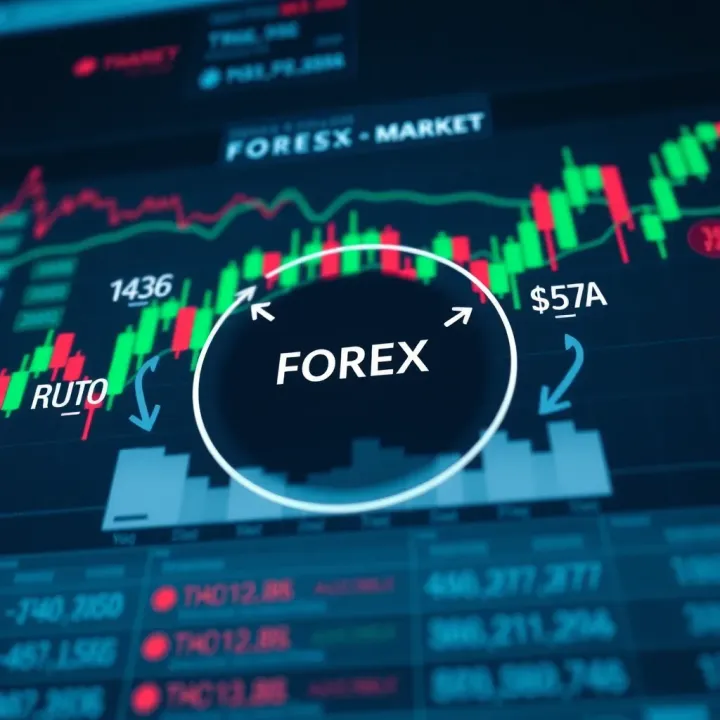 Diagram illustrating the flow and operation of the forex market with currency pairs