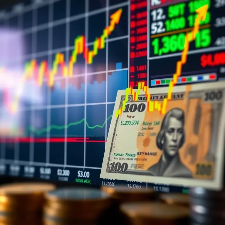 Graph showing currency exchange rate fluctuations with Kenyan Shilling