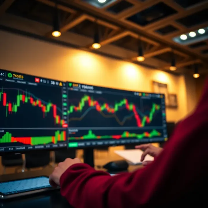 Forex trading platform interface displaying charts and trading tools