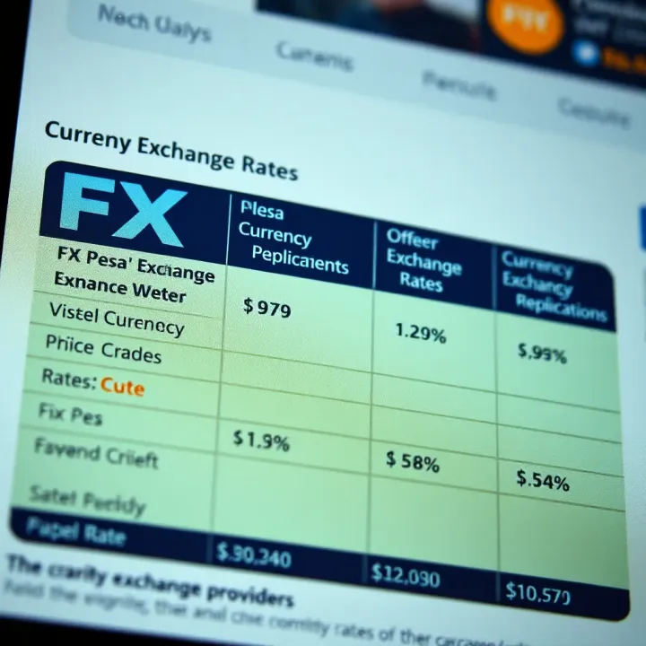 Comparison chart showing FX Pesa rates alongside other currency exchange providers in Kenya