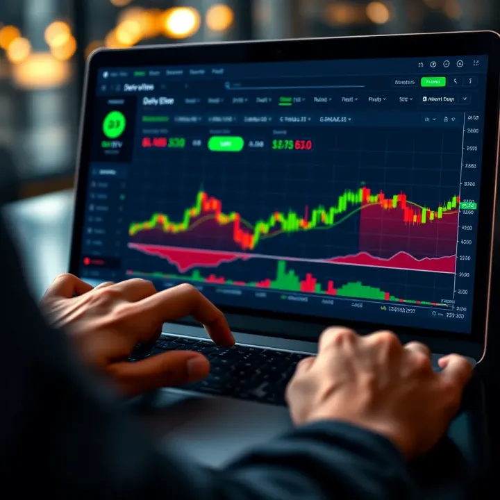 User logging into Deriv trading platform dashboard on a laptop