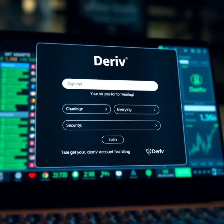 Login interface of Deriv real account with input fields for user credentials and security features