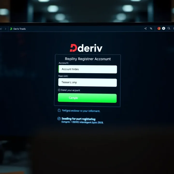 User interface of Deriv registration page showing fields to complete account sign-up