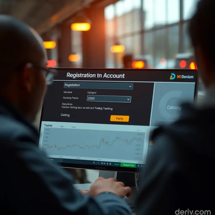User completing account registration on Deriv.com trading platform