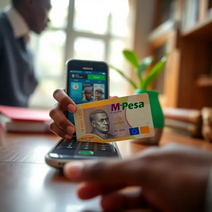 Using M-Pesa for Secure Online Trading Payments in Kenya Kenyan currency and mobile phone showcasing M-Pesa payment method for seamless online trading transactions