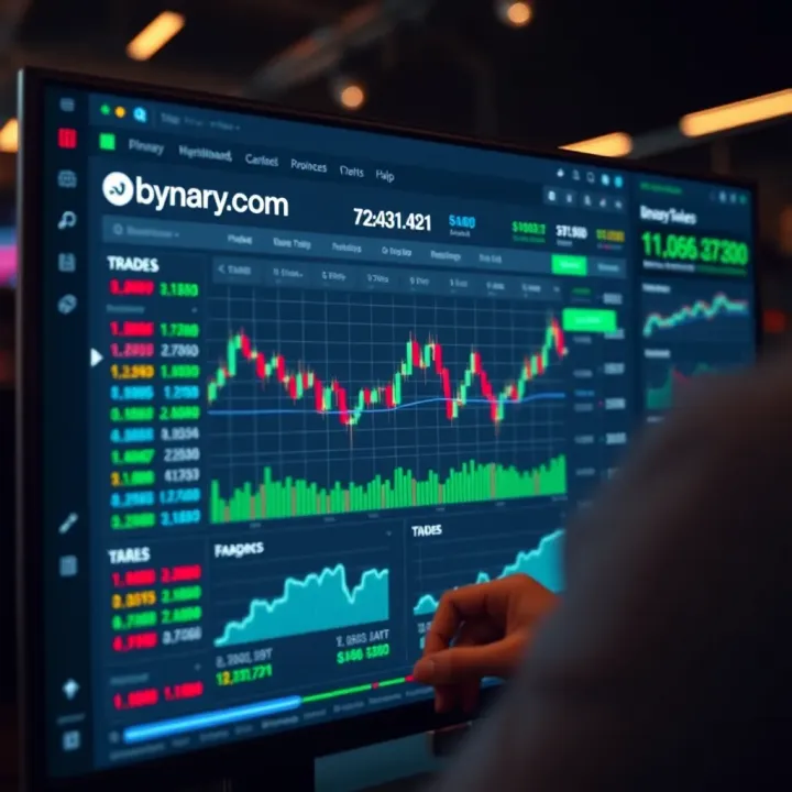 Binary.com Trading Dashboard Overview Binary.com dashboard showcasing active trades and real-time market data for binary options trading
