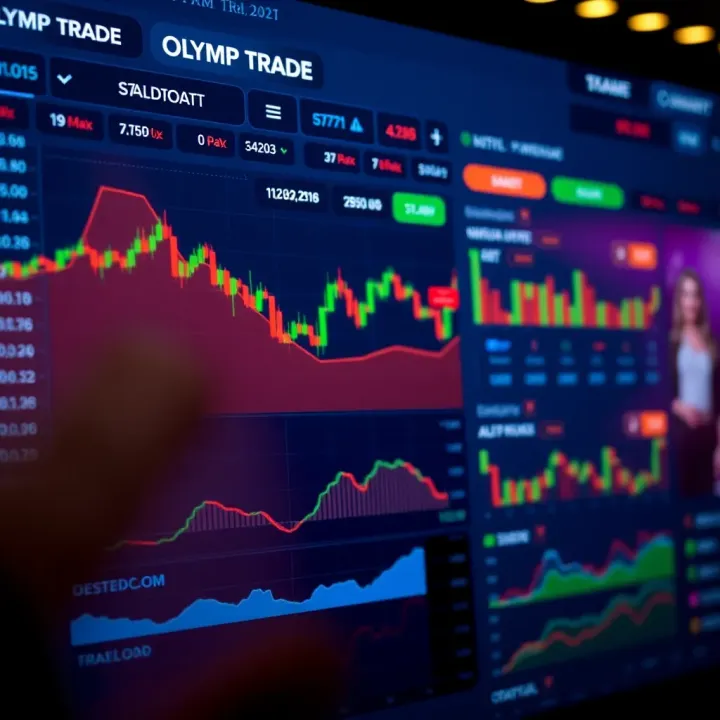 Dashboard view of Olymp Trade trading platform showing market charts and trading options