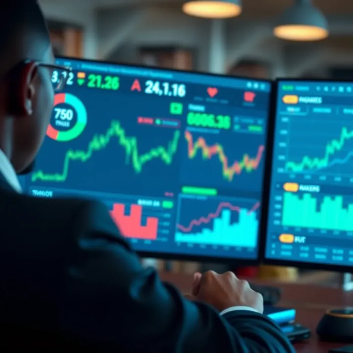 Financial Tools Supporting Maven Trading in Kenya Digital interface displaying various financial tools and analytics for Kenyan traders