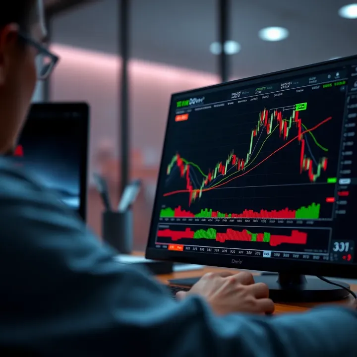 Binary Options Trading Interface on Deriv Graphical interface showing binary options trading charts and controls on Deriv platform