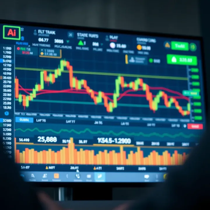 Screenshot of an online trading platform dashboard showing stock charts and data